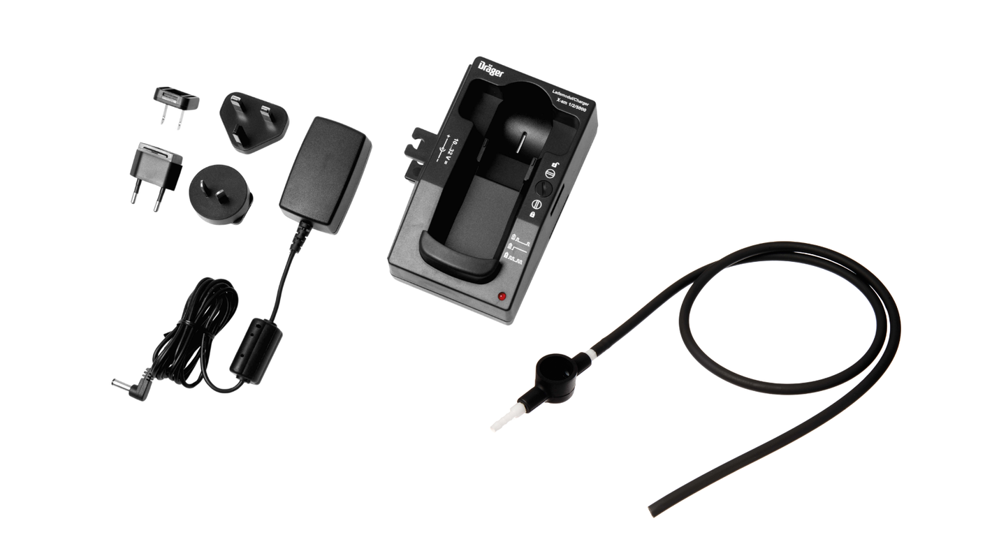 Drager X am charging and probe accessories