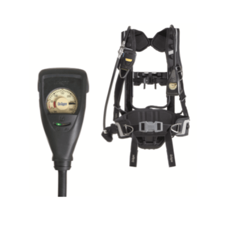 Dräger Dräger Breathing Apparatus 3716227 Dräger PSS AirBoss Agile Compressed Air Breathing Apparatus Dräger Transmitting (Tx) Gauge SCS, QC, HA Cylinder Quick Connect (300 bar)* Modular Waistpad, Single Cylinder Strap, Height Adjustable