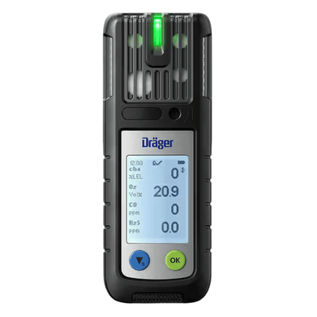 Drager  X-am 2600 portable multi gas detector personal gas monitor with display screen and green light indicator
