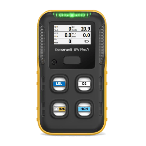 Honeywell BW Technologies Portables Honeywell BW Flex Honeywell BW Flex 4/5 %LEL(Filtered Catalytic) O2 COSH CO2 | Yellow / Black P/N: CPD-W6X1HMB1-Y-00 / CPD-W6X1HMB1-B-00