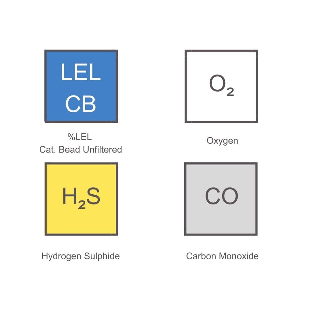 Honeywell BW Technologies Portables Honeywell BW Flex Honeywell BW Flex 4 %LEL(UF), O2 (Oxygen), H2S (Hydrogen Sulphide), CO (Carbon Monoxide) | Yellow / Black P/N: CPD-W7X1H1M1-Y-00 / CPD-W7X1H1M1-B-00