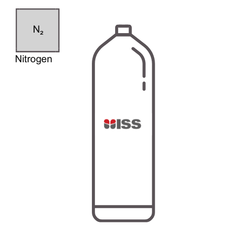 Industrial Safety Services Calibration Gas ISS Calibration Gas 99.999% Nitrogen (N2) Cylinder Type: 6D (103ltr) Water Volume: 1.7ltr P/N:C900346