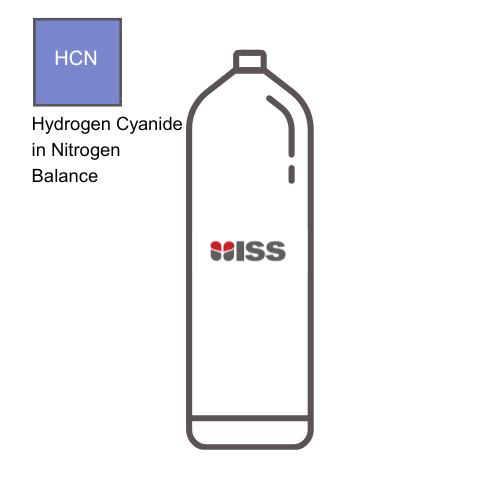 Industrial Safety Services ISS Calibration Gas  15PPM  Hydrogen Cyanide (HCN) in Nitrogen (N2) Balance Cylinder Type: 10AL (112ltr), Water Volume: 1.7ltr, Shelf Life: up to 18 months (UN1956 Compressed gas, n.o.s. Class:2.2 P/N:C017590
