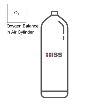 Industrial Safety Services ISS Calibration Gas  2.5%C Oxygen (O2) Balance in Air Cylinder Type: 8AL P/N:C011402