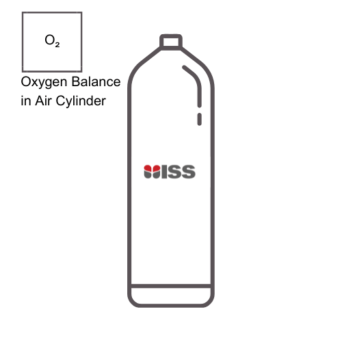 Industrial Safety Services ISS Calibration Gas  2.5%C Oxygen (O2) Balance in Air Cylinder Type: 8AL P/N:C011402