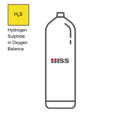 Industrial Safety Services ISS Calibration Gas 25 ppm Hydrogen Sulphide (H2S) in Oxygen (O2) Balance, Cylinder Type: 8AL (58ltr), Water Volume: 1.7 ltr, Shelf Life: up to 24 months (UN1956 Compressed gas, n.o.s. Class: 2.2) P/N:C011594