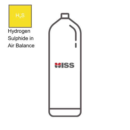 Industrial Safety Services ISS Calibration Gas 50 ppm Hydrogen Sulphide (H2S) in Air Balance Cylinder Type: 2AL P/N:C008845